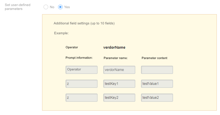 Notice-defined field configuration